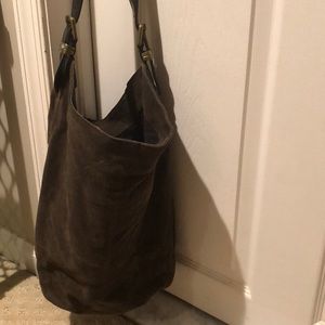 UO Drapey Suede Hobo Bag by BDG Green/Black